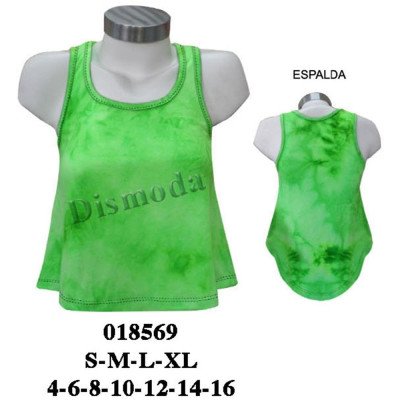 018569 - Molde de Polera sin mangas con escote redondo, sisas amplias y terminaciones con sesgo, espalda larga en forma curva 018569 - Molde de Polera sin mangas con escote redondo, sisas amplias y terminaciones con sesgo, espalda larga en forma curva