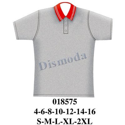 018575 - Molde de Polera escolar, pata doble, con bastas en manga 018575 - Molde de Polera escolar, pata doble, con bastas en manga
