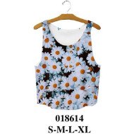 018614 - Molde de Crop top sin mangas con escote redondo y espalda cerrada