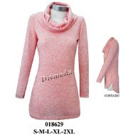 018629 - Molde de Polera de lanilla con cuello tortuga