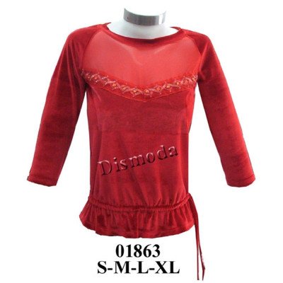 01863 - Molde de Polera manga reglan con corte en delantero y amarra en cintura