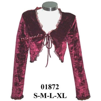 01872 - Molde de Bolero plush con aplicación de muselina 01872 - Molde de Bolero plush con aplicación de muselina