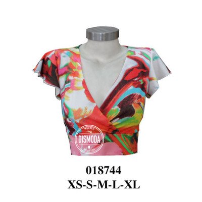 018744 - Molde de Crop top cruzado con pretina 018744 - Molde de Crop top cruzado con pretina