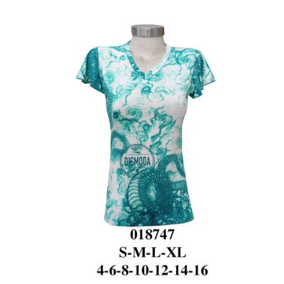 018747 - Molde de Polera escote v con manga pestaña y manga corta opcional 018747 - Molde de Polera escote v con manga pestaña y manga corta opcional