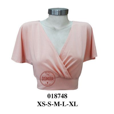018748 - Molde de Crop top cruzado con pliegues y pretina 018748 - Molde de Crop top cruzado con pliegues y pretina