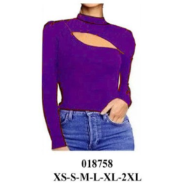 018758 - Molde de Crop top con cuello y abertura en delantero 018758 - Molde de Crop top con cuello y abertura en delantero