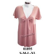 01895 - Molde de Polera manga kimono con corte bajo busto arrugada en delantero