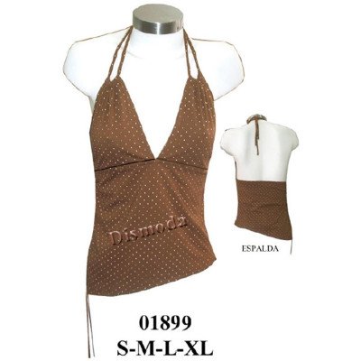 01899 - Molde de Polera asimétrica con corte bajo busto y amarras al cuello 01899 - Molde de Polera asimétrica con corte bajo busto y amarras al cuello