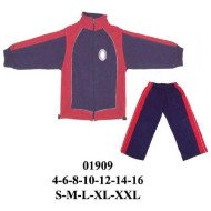 01909 - Molde de Buzo con corte delantero y manga, franja en el pantalón