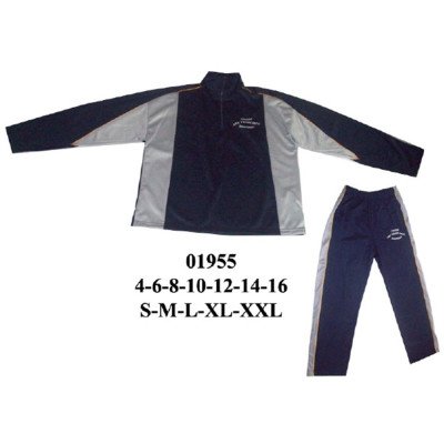 01955 - Molde de Buzo con polerón de cuello alto con cierre en escote, mangas largas y recortes laterales, y pantalón con pretina elasticada y franja lateral