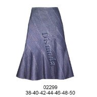 02299 - Molde de Falda de 12 paños cortes en diagonal, con cierre;