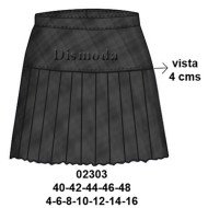 02303 - Molde de Falda con rebeca vista de 4 cms