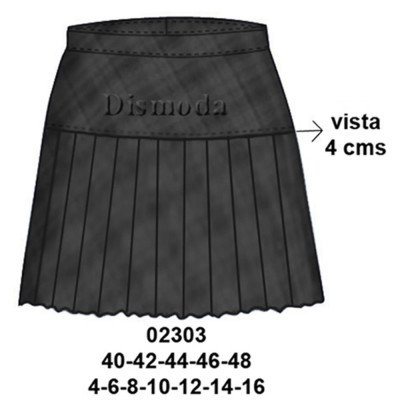 02303 - Molde de Falda con rebeca vista de 4 cms 02303 - Molde de Falda con rebeca vista de 4 cms