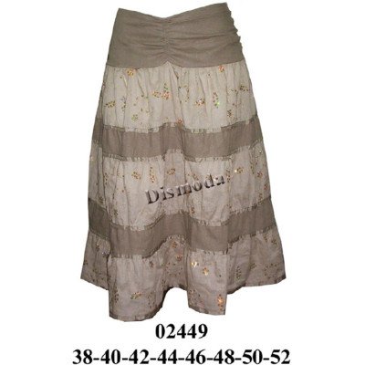 02449 - Molde de Falda con rebeca, recogida a un costado y faldones con recogidos 02449 - Molde de Falda con rebeca, recogida a un costado y faldones con recogidos