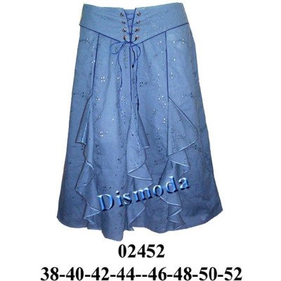 02452 - Molde de Falda 8 piezas con ruchas y aplicación en delantero 02452 - Molde de Falda 8 piezas con ruchas y aplicación en delantero