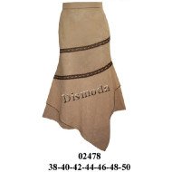 02478 - Molde de Falda con cortes diagonales faldón asimétrico doble