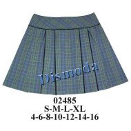 02485 - Molde de Falda escolar a la cadera con 2 pliegues hacia el costado