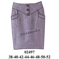 02497 - Molde de Falda con corte en delantero y bolsillos laterales