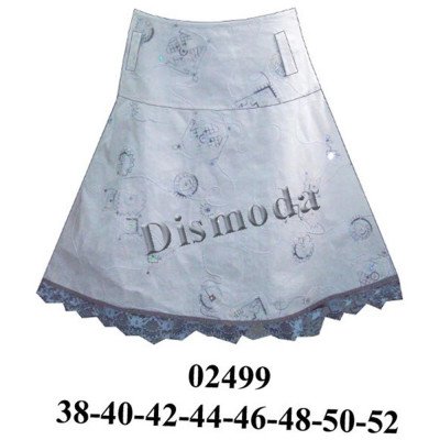 02499 - Molde de Falda con rebeca faldón evase