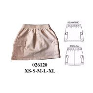 026120 - Molde de Falda cargo con pretina incluida