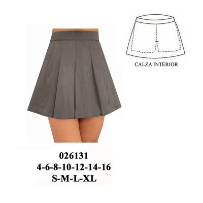 026131 - Molde de Falda short dama, 3 pliegues delanteros. 026131 - Molde de Falda short dama, 3 pliegues delanteros.
