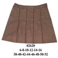 02620 - Molde de Minifalda tableada con pretina y tres botones