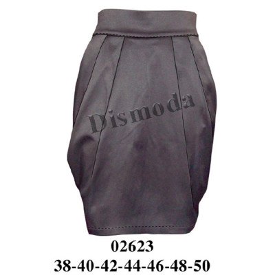 02623 - Molde de Falda globo con pretina ancha y pliegues