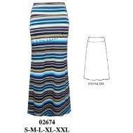 02674 - Molde de Falda larga recta con pretina ancha