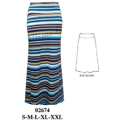 02674 - Molde de Falda larga recta con pretina ancha 02674 - Molde de Falda larga recta con pretina ancha