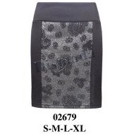 02679 - Molde de Falda recta con pretina ancha y un panel central