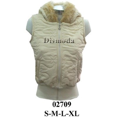 02709 - Molde de Parka sin mangas con gorro, pretina rib