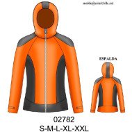 02782 - Molde de Chaqueta bitono con capucha y cierre frontal