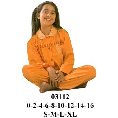 03112 - Molde de Pijama niña cuello bebe, abotonado en delantero 03112 - Molde de Pijama niña cuello bebe, abotonado en delantero