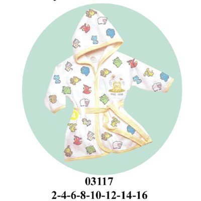 03117 - Molde de Bata infantil con gorro integrado 03117 - Molde de Bata infantil con gorro integrado