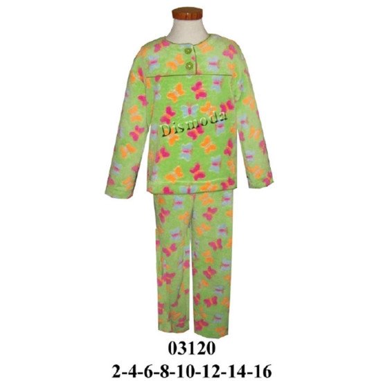 03120 - Molde de Pijama niña con canesú y escote redondo