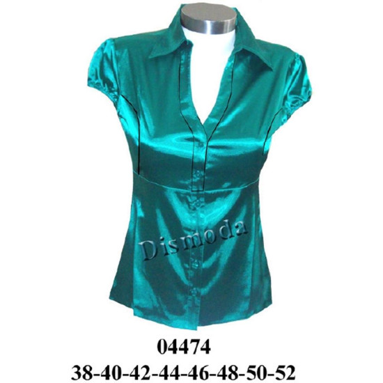 04474 - Molde de Blusa camisera escote v con corte bajo busto