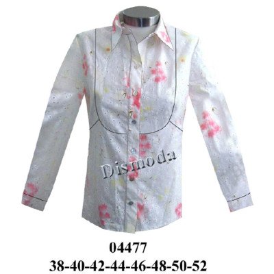 04477 - Molde de Blusa cuello camisero dama con corte en delantero manga corta y larga 04477 - Molde de Blusa cuello camisero dama con corte en delantero manga corta y larga