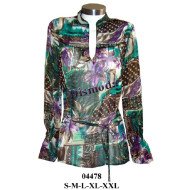 04478 - Molde de Blusón cuello mao, con canesú y pliegues