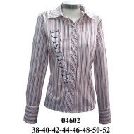 04602 - Molde de Blusa camisera con tapeta al sesgo, puños anchos