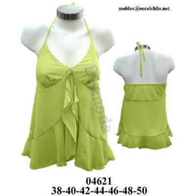 04621 - Molde de Blusa con corte bajo busto y faldón con vuelos 04621 - Molde de Blusa con corte bajo busto y faldón con vuelos