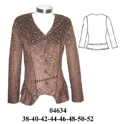 04634 - Molde de Blusa escote v con corte en delantero 04634 - Molde de Blusa escote v con corte en delantero