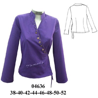 04636 - Molde de Blusa cruzada cuello mao 04636 - Molde de Blusa cruzada cuello mao
