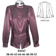 04643 - Molde de Blusa cuello mao con corte delantero y abertura en espalda