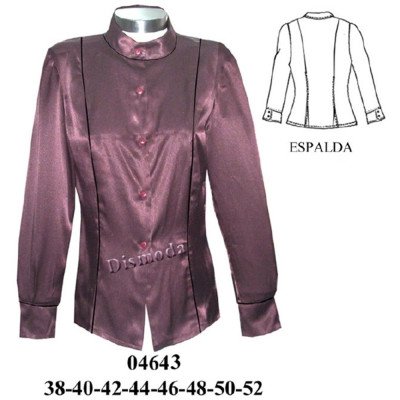 04643 - Molde de Blusa cuello mao con corte delantero y abertura en espalda 04643 - Molde de Blusa cuello mao con corte delantero y abertura en espalda