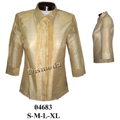 04683 - Molde de Blusa camisera, botón tapado alforzas en delantero y mangas 04683 - Molde de Blusa camisera, botón tapado alforzas en delantero y mangas
