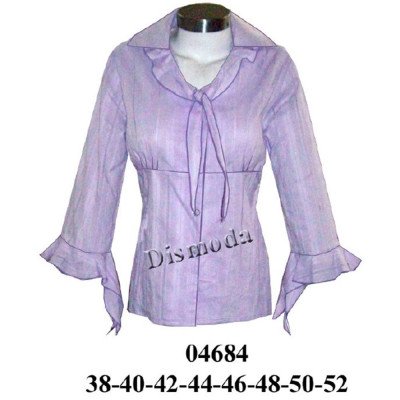 04684 - Molde de Blusa escote v con corte bajo busto, ruchas en escote y mangas 04684 - Molde de Blusa escote v con corte bajo busto, ruchas en escote y mangas
