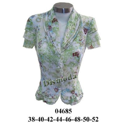 04685 - Molde de Blusa cuello smoking corte princesa, con tiras en cuello y basta, manga de tres pisos 04685 - Molde de Blusa cuello smoking corte princesa, con tiras en cuello y basta, manga de tres pisos