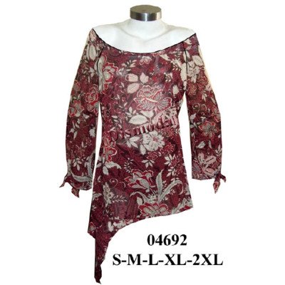 04692 - Molde de Blusón asimétrico manga raglan, escote bote 04692 - Molde de Blusón asimétrico manga raglan, escote bote