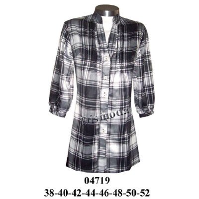 04719 - Molde de Blusa cuello mao con alforzas en delantero y espalda, manga ¾ 04719 - Molde de Blusa cuello mao con alforzas en delantero y espalda, manga ¾