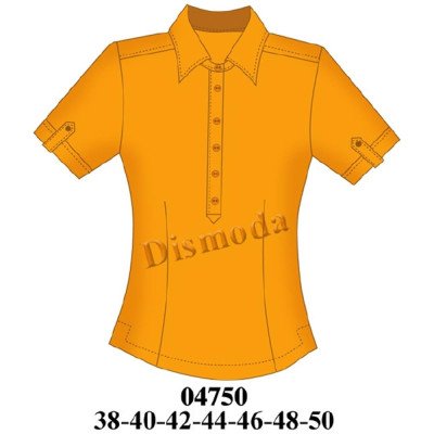 04750 - Molde de Blusa camisera de cuello solapa con pata de botones y manga corta con tab y botón